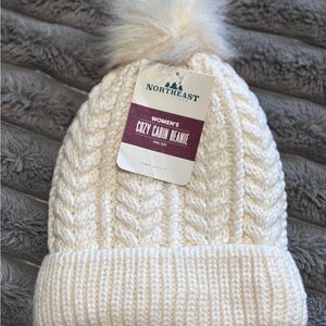 Northwest Territory Cream Cable Knit Beanie